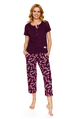 Doctor Nap 7267 – Piżama damska plus size z bawełny | Polska produkcja, 100% bawełna - burgundy