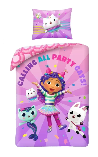 Gabi Koci Domek Pościel dziecięca Halantex – różowa, komplet