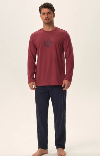 41903 Jetson Piżama Męska Core Henderson - bordowa