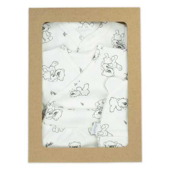 4700 02 Komplet wyprawkowy 4-częściowy nadruk "Basic" Nicol - kremowy