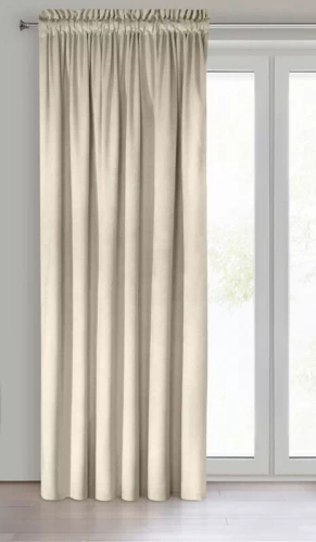 Melanie Zasłona welurowa na taśmie Eurofirany kremowy