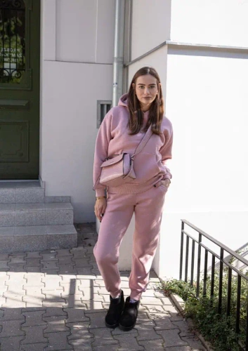 Randi Dresowy komplet damski Dkaren - pudrowy róż 