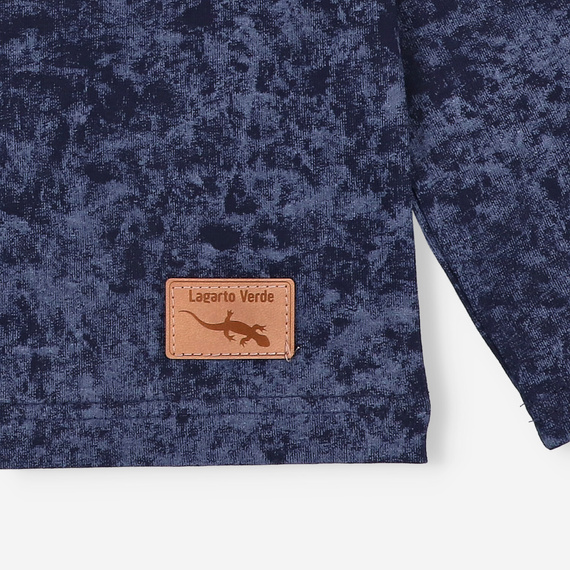 KAR-1021 Bluzka chłopięca z długim rękawem Lagarto Verde granatowa– bawełna z elastanem, polska produkcja