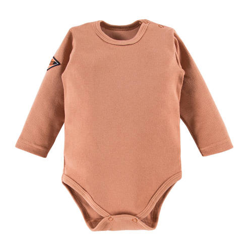 Jump Body z długim rękawem prążkowane Eevi - beżowy