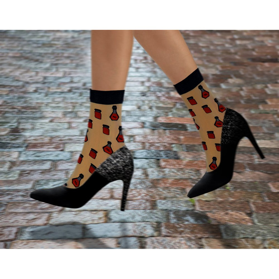 Skarpetki damskie nylonowe Sesto Senso maliny i sok