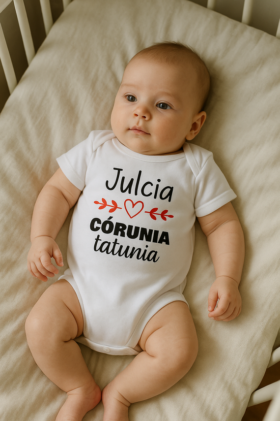 Body krótki rękaw "Córunia tatunia z imieniem" Moocha biały