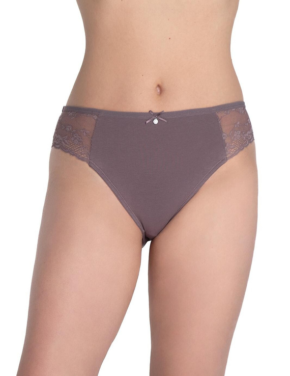 Figi Lama L-1590 BI – bawełniane bikini z koronką i kokardką, 2 sztuki w pudełku
