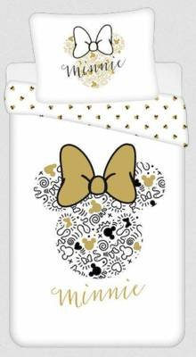8339 Pościel bawełniana Minnie Gold Mini Myszka Jerry Fabrics