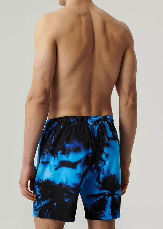 KMB-227 Kąpielówki męskie Atlantic- niebieski czarny