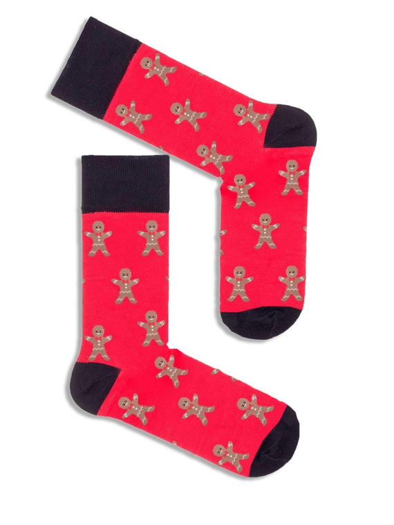 1290.015 Ciastka – świąteczne skarpety męskie Milena, czerwony