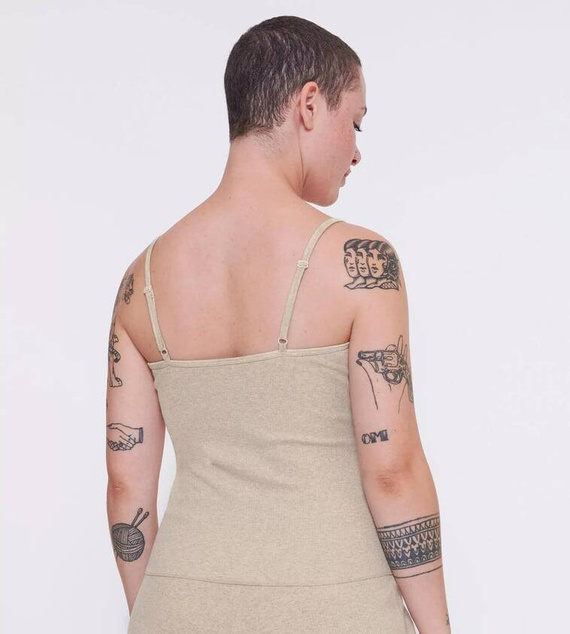 GO Ribbed Spaghetti Top na ramiączkach Sloggi - Grey Combination