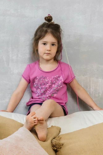 Ontega Piżama dziewczęca Italian Fashion - amarantowy/granatowy