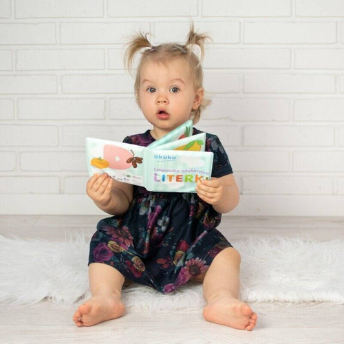 ALA0475 Literki edukacyjna książeczka do kąpieli z piszczkiem Akuku