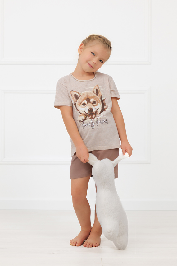 Piżama dziewczęca Shiba Italian Fashion 100% bawełna szorty