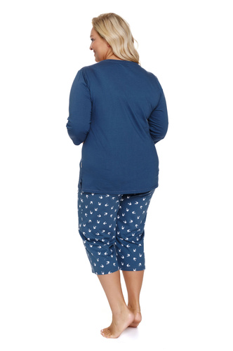 7264 Piżama Damska Plus Size Doctor Nap - deep blue