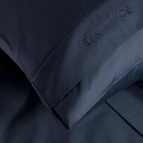 1F Elegant Pościel satynowa Eva Minge Eurofirany granatowy | Makosatyna 100% bawełna