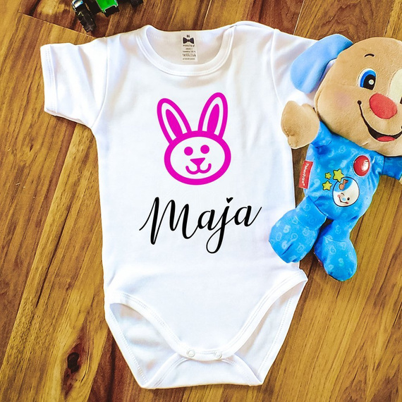 Body krótki rękaw "Wielkanoc z imieniem róż" Moocha białe