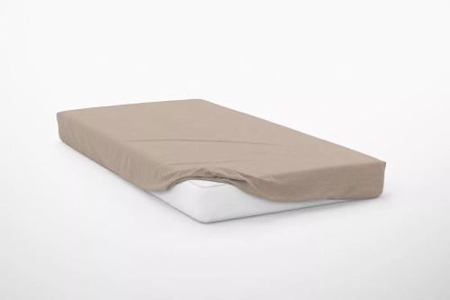 Prześcieradło mikrosatynowe z gumką Poly Detexpol gładkie taupe 