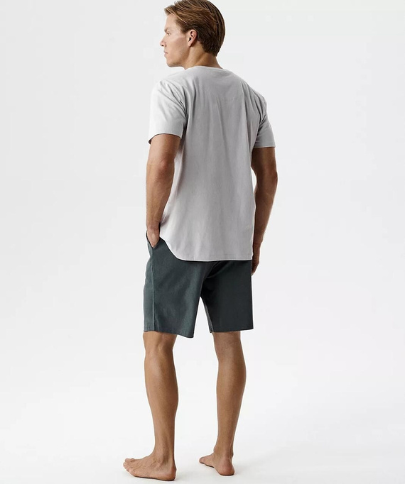 NMP-398 Letnia Piżama Męska 100% Bawełna Peach lawenda-grafit