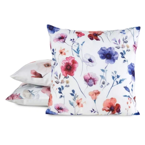 Poszewka 45x45 Mink 38 Eurofirany welur kwiaty dekoracyjna