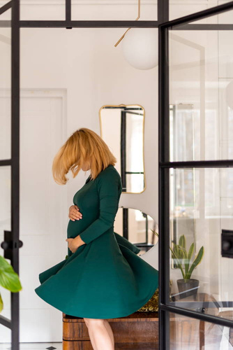 Mama sukienka ciążowa i do karmienia Milk&Love butelkowa zieleń