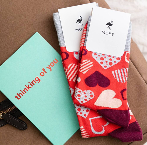 078 Skarpety damskie More - czerwony 156