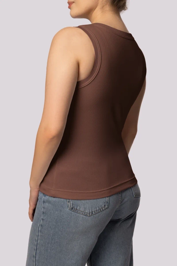 Tank top ribben Koszulka damska bez rękawków Mona czekoladowy 