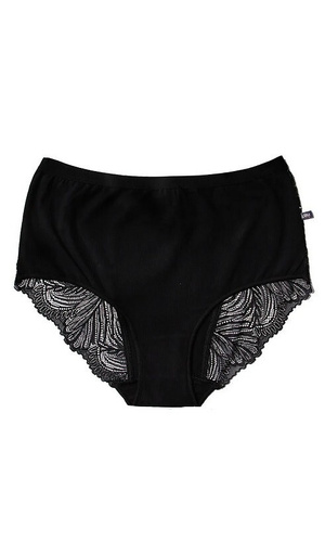 Figi damskie LPF 112 Key maxi bikini bawełna 2-pak czarne– wygoda i stabilne dopasowanie