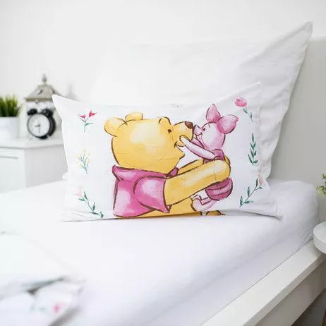 Pościel bawełniana do łóżeczka Kubuś Puchatek 100x135 Jerry Fabrics z zamkiem