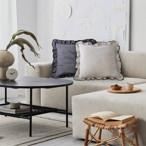 Kelly Poszewka dekoracyjna z falbaną Eurofirany beżowy