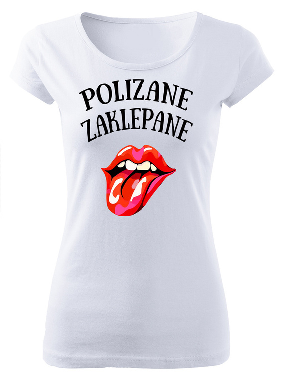 "SKU D049 Walentynki polizane zaklepane" koszulka damska Moocha biały 