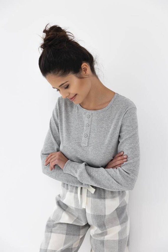 Sensis Vesper Piżama damska - szary-śmietankowy