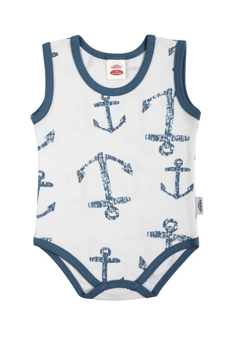 03226RN "BLUE SEA" body niemowlęce ramiączkach Makoma niebieski