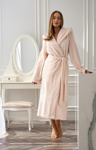 2599 Robin Szlafrok Damski długi L&L - morelowy