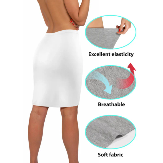 Spódnica damska gładka Sesto Senso biały