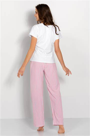 Jennifer piżama damska Momenti Per Me white-pink