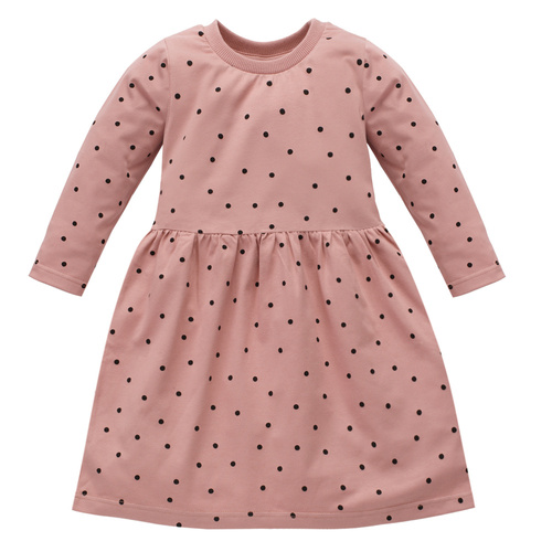 Tres Bien Sukienka z długim rękawem Pinokio - róż groszki