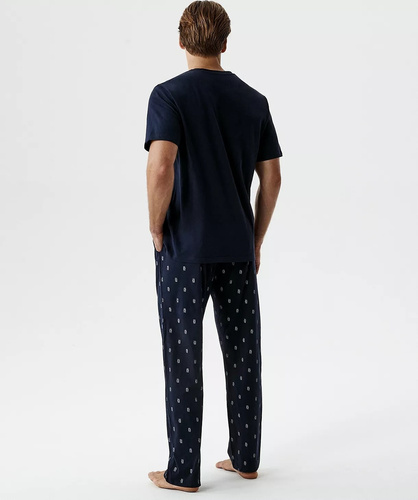 Piżama męska Atlantic NMP-403 100% bawełna długie spodnie komfort granatowa