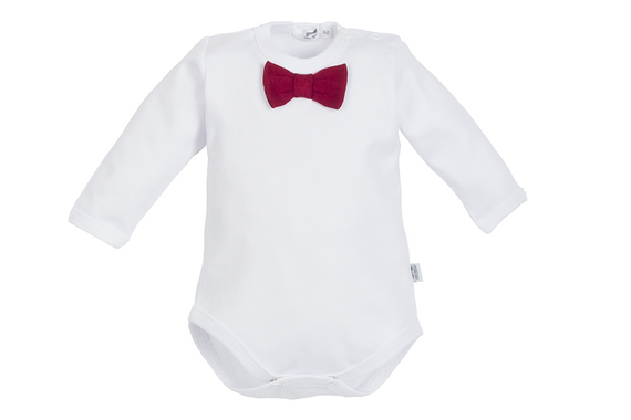 041B Little Gentleman Body z muszką Marija - biały