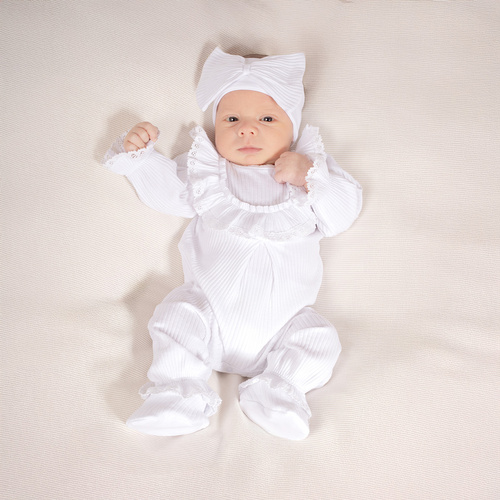 169085 Komplet pajac i butki Nicol - biały