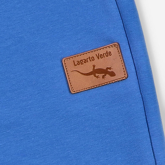 KAR-0040/CHA Spodnie dresowe dla chłopca Lagarto Verde - chabrowy