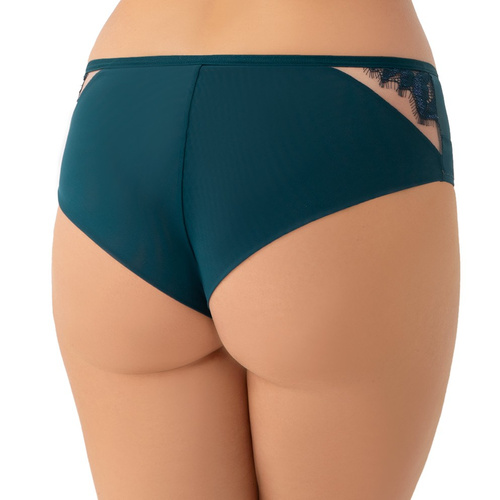 Figi damskie Gorsenia Glen K 952 – morski kolor, brazyliany z koronką