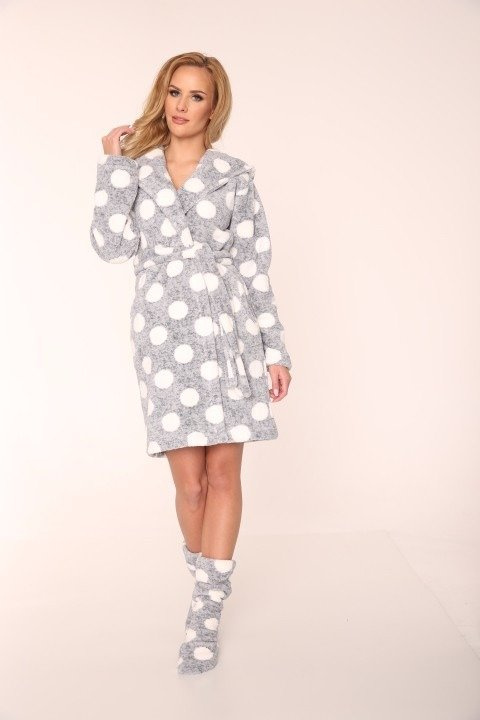323 Kropki Szlafrok Forex - szary