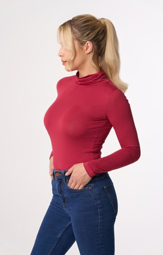 Beverly Bluzka damska z golfem Babell - bordowa 