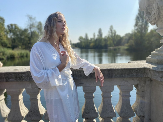 411 Jeanne Szlafrok damski Krótki Forex - ecru