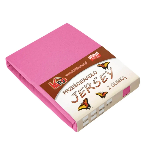 Prześcieradło Jersey z gumką KARO - amarant