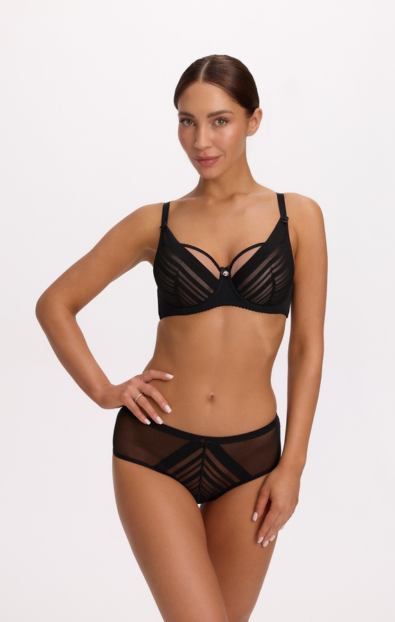 Biustonosz Semi Soft Gaia BS 1395 Alicia czarny SS10 z fiszbinami