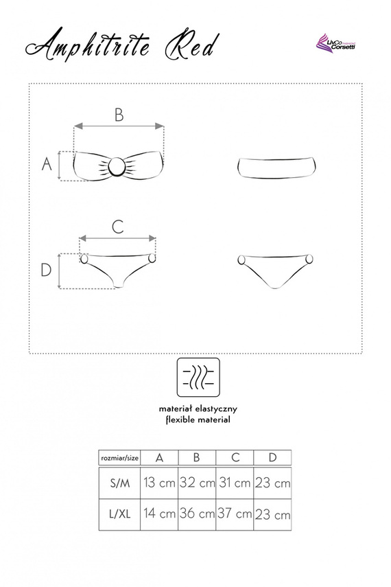 Amphitrite LC 9731 Strój Kąpielowy LivCo Corsetti - czerwony