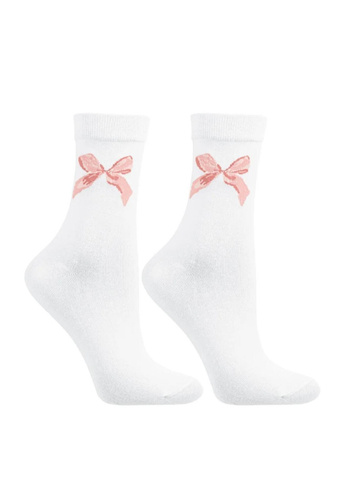CSLW700-001 Skarpety Moraj – Damskie Skarpety w Puszce z Delikatnym Wzorem Kokardki, Idealne na Prezent