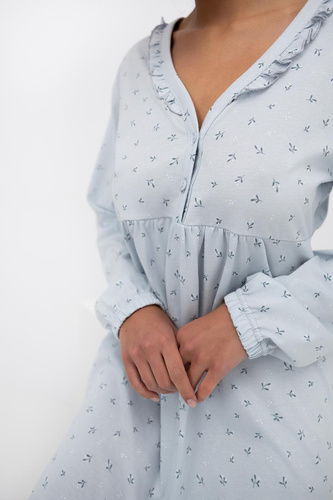 Lucille Koszula damska Sensis gołębi – bawełniana koszula nocna z falbanką